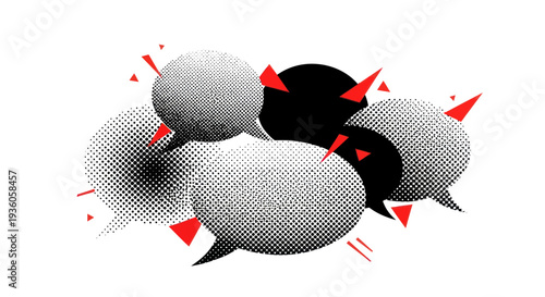 Abstract Speech Bubbles, Communication Concept, Dialogue, Conversation, Social Media