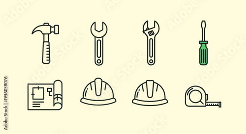 Construction tools set illustration
