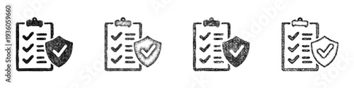 Sketch quality control icon design set
