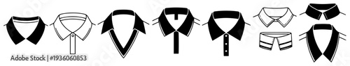 Collection of different shirt collar styles for football jersey design
