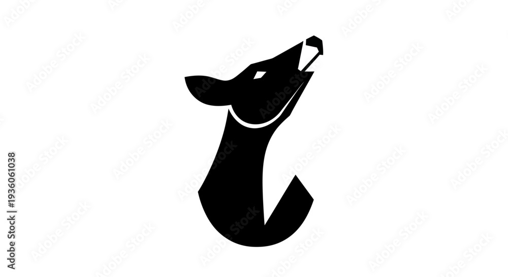 Fototapeta premium Stylized deer head silhouette on white