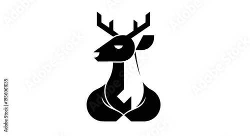 Stylized deer graphic on white background