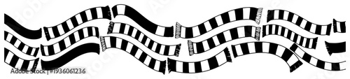 Decorative pattern of striped fan scarves for sports celebration and football events