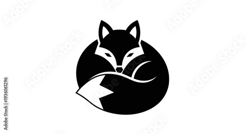 Stylized fox silhouette on white background