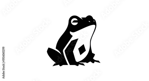 Stylized frog icon on white background