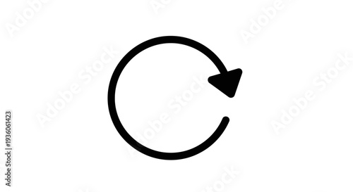 Black refresh or reload arrow icon symbol illustration