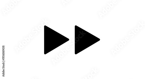 Black fast forward symbol for media player interface