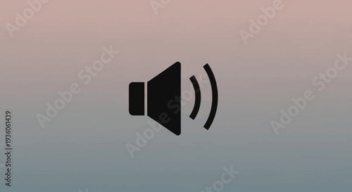 Black speaker volume icon on textured gradient background