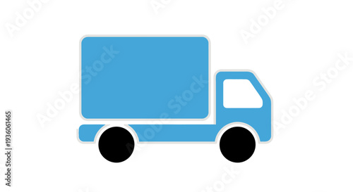 Blue delivery truck icon for logistics and transport
