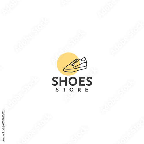shoes store logo with yellow circle