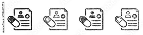 Sketch personalized medicine icon design set
