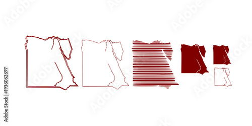 Egypt map plain set. Map in blank set.
