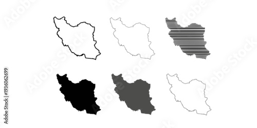 Iran map plain set. Map of Iran in blank set.
