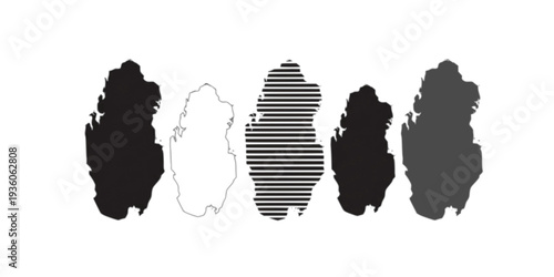 Qatar map, vector sketch illustration
