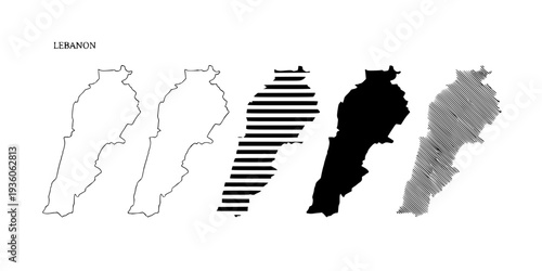 vector map flag of lebanon isolated on white background
