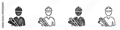Sketch civil engineer icon design set