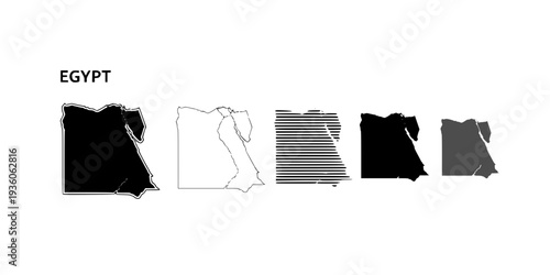 Egypt map plain set. Map in blank set.
