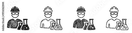 Sketch chemical engineer icon design set