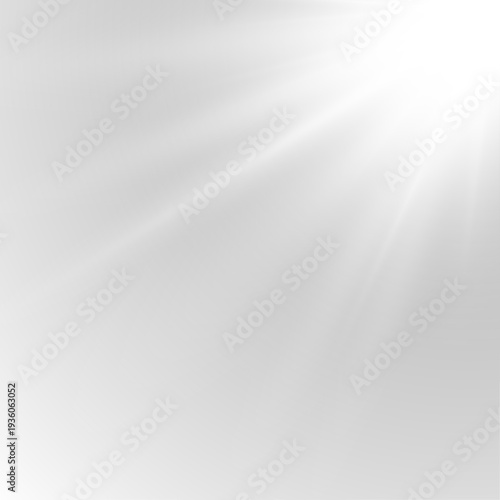 PNG white sunlight beams shine through transparent overlay. Soft rays create warm glow and dreamy illumination. Perfect for digital vector and photo art.
