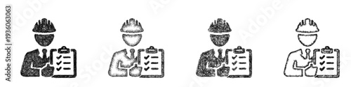 Sketch project engineer icon design set