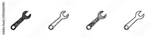 Sketch wrench icon design set