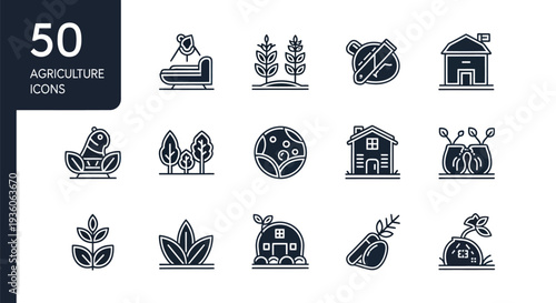 Agriculture icons set