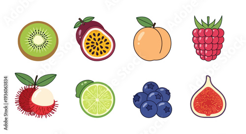 Assorted colorful fruits illustration