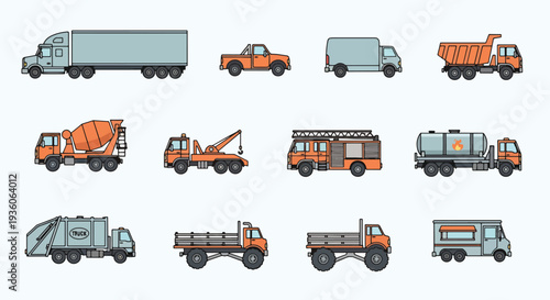 Variety of Trucks and Utility Vehicles