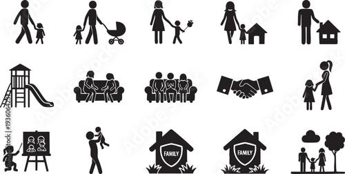 Family, Parenting, and Home Life Icon Collection