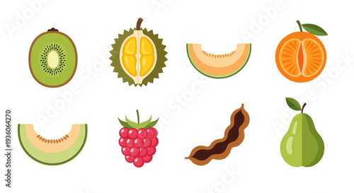 Assortment of fresh fruits isolated on white