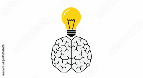 Brain with Light Bulb Idea