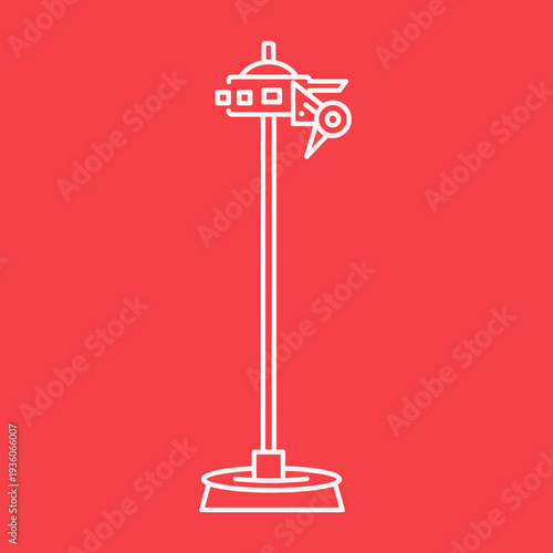 Minimalist line drawing of a weather station with an anemometer on a pole.