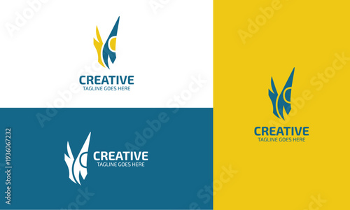 Creative letter logo design, unique suitable symbol technology for digital brands
