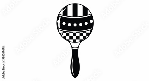 Black and White Maraca Icon