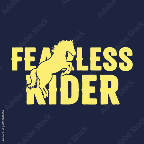 Fearless rider with a horse in a bold design tshirt design