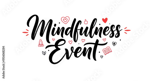 Mindfulness event calligraphy illustration
