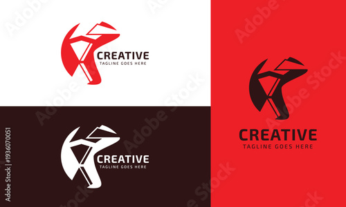 Creative letter logo design, unique suitable symbol technology for digital brands