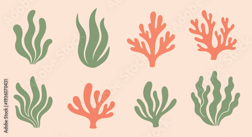 Coral and Seaweed Icons