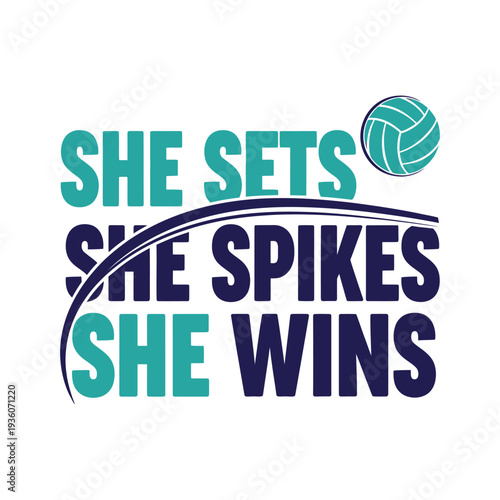 Inspirational volleyball motivational quote for women tshirt design