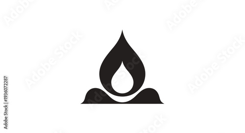 Abstract fire and water drop symbol