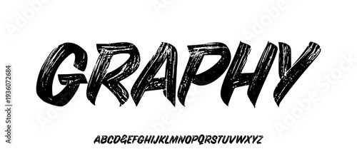 Font vector. Alphabet Bold Rough Sketch Alphabet for Streetwear Branding