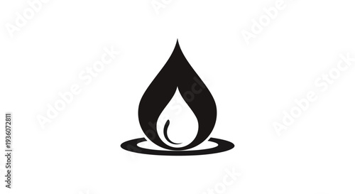 Abstract flame icon on white background