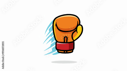 Orange Boxing Glove with Motion Lines.