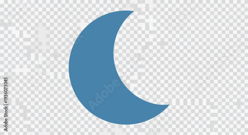 Blue Crescent Moon Icon