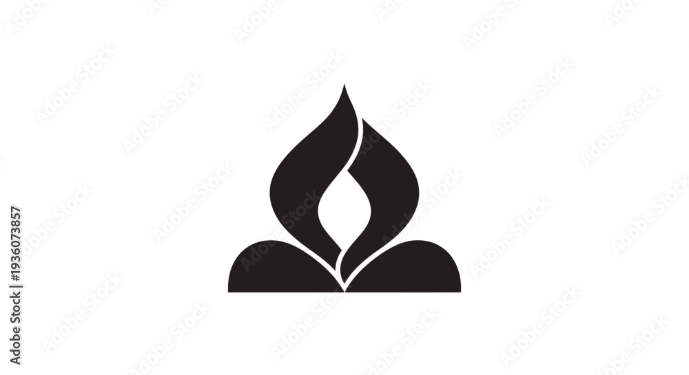Fototapeta premium Abstract flame symbol on white background