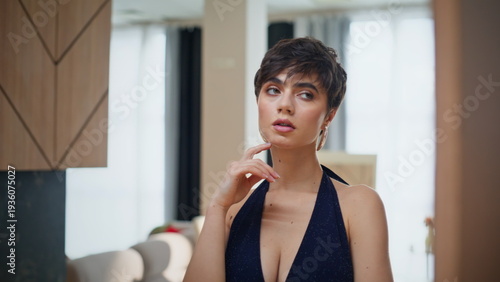Pondering girl mirror reflection looking asides indoors closeup. Woman thinking Free Download Pondering girl mirror reflection looking asides indoors closeup. Woman thinking - GFXLoad