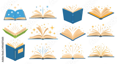 Open Book Icons Set