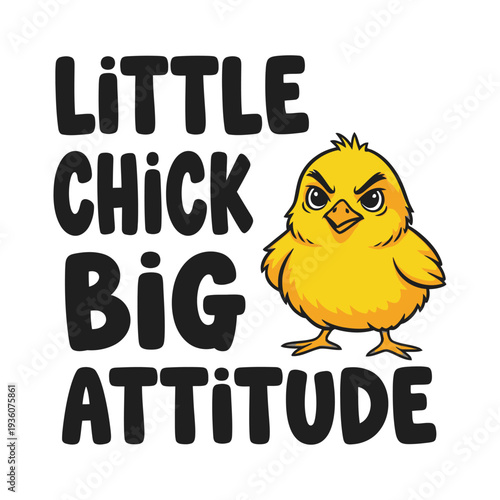 A cartoon chick with a bold and confident attitude stands out in a simple design tshirt design
