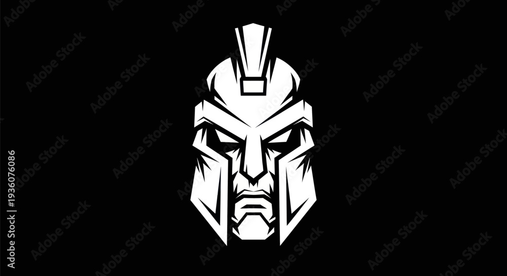 Fototapeta premium Spartan warrior helmet emblem design