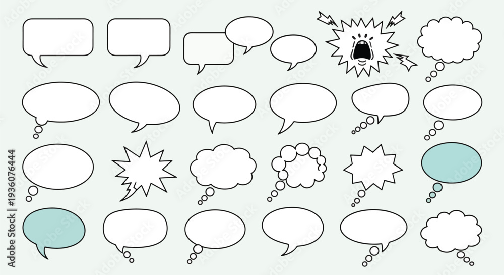 Fototapeta premium Comic Speech Bubbles Set
